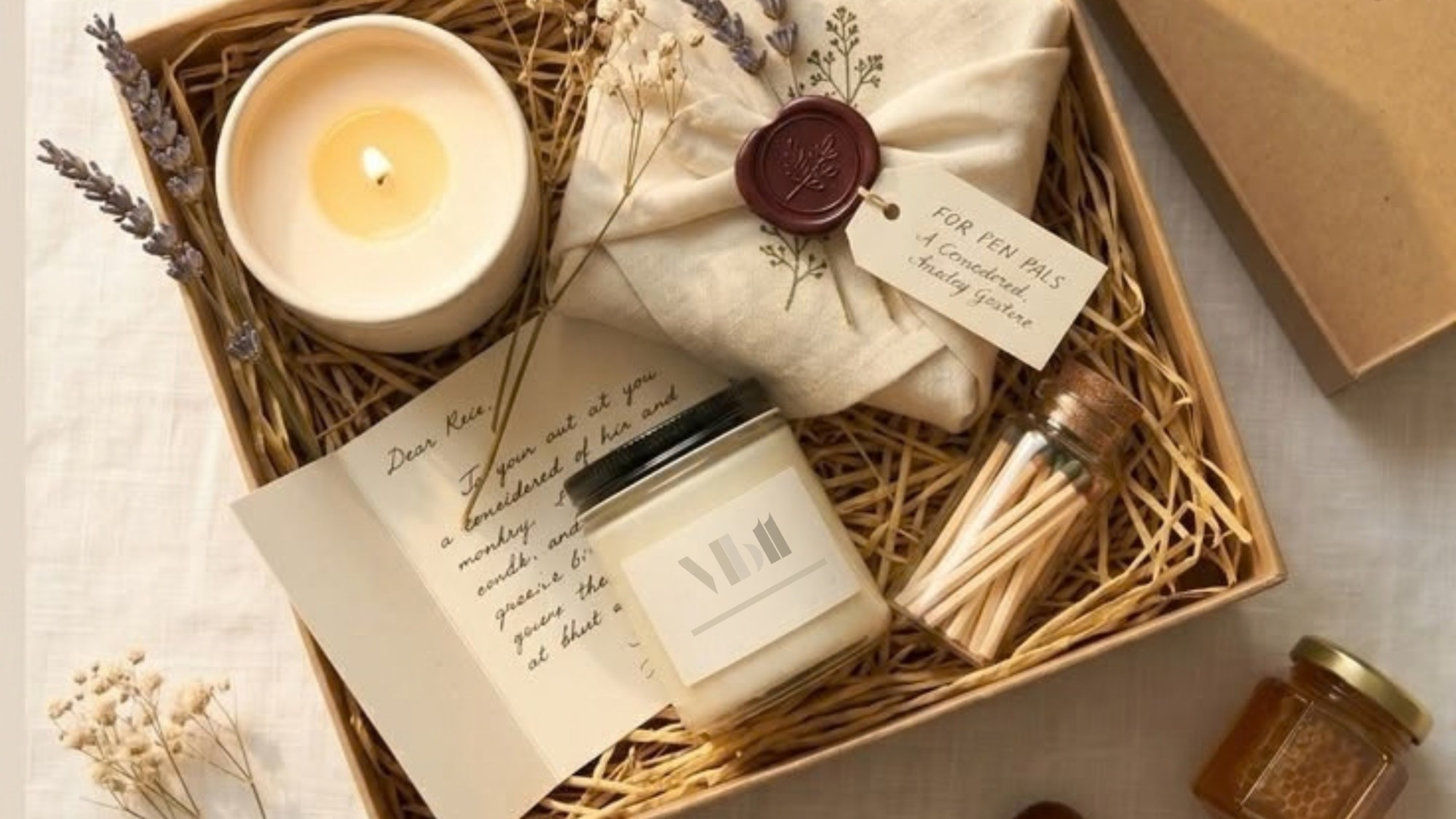 Kits de regalo: Jabón, vela y accesorio en caja kraft