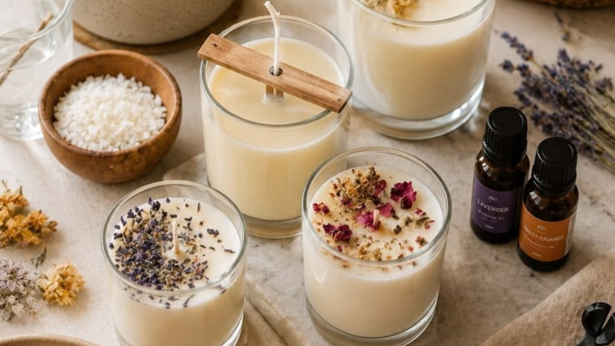 Velas: Velas de soja en vidrio